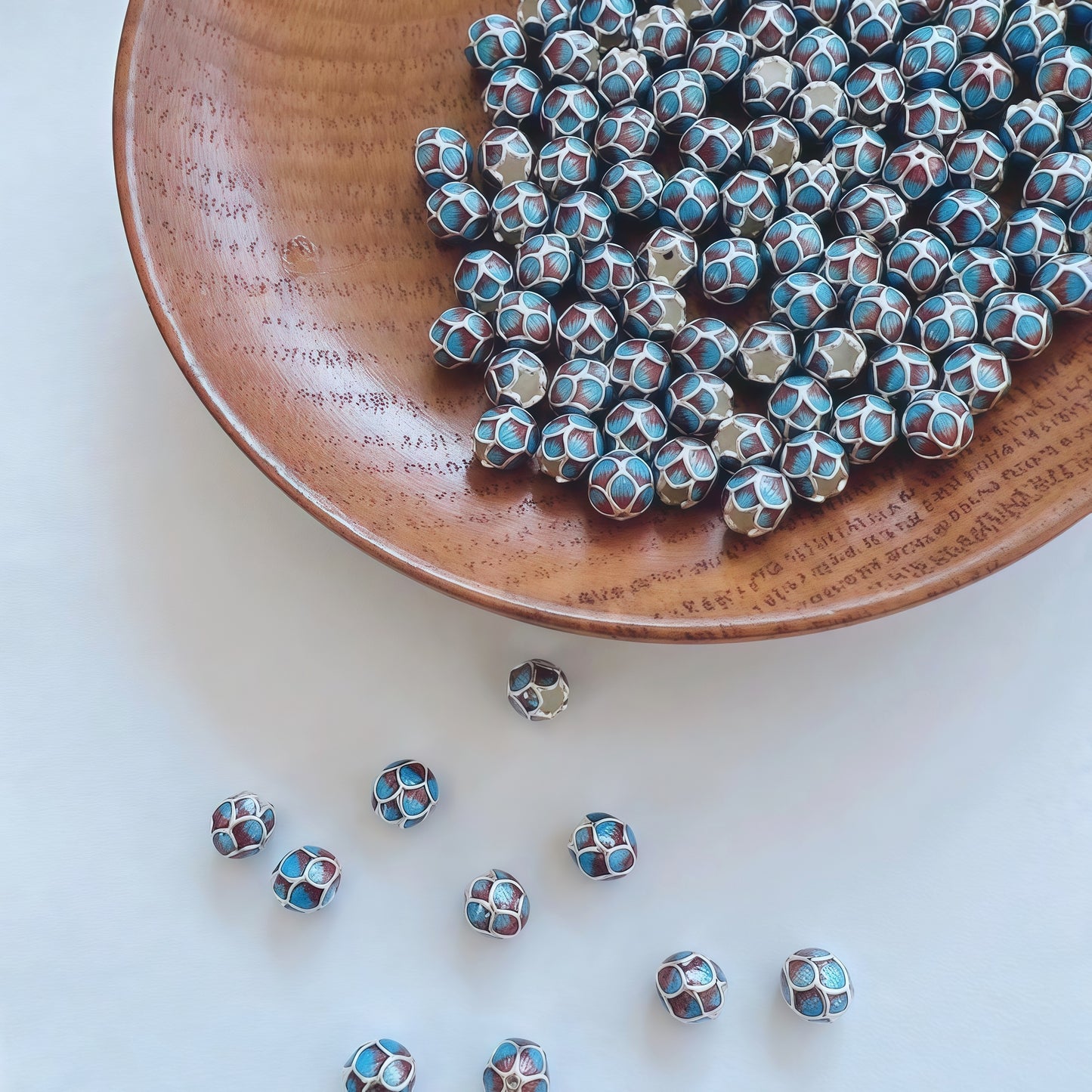 🆕[P053]   Jingtai Blue Lotus Beads (8MM)