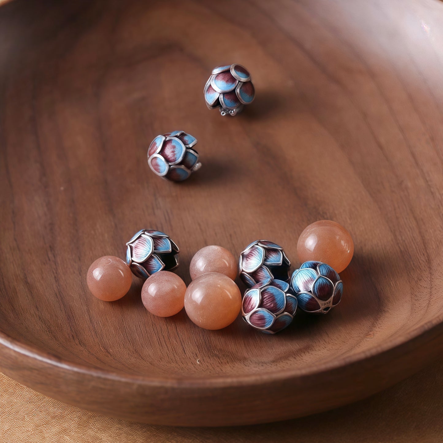 🆕[P053]   Jingtai Blue Lotus Beads (8MM)