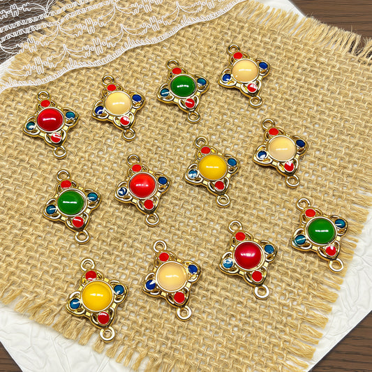 🆕[P071]   🍀Alloy Vintage Four-Leaf Clover Pendant(25.4*18.4MM)