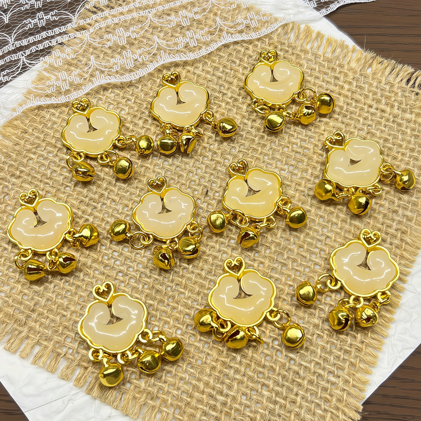 [P077] Imitation Jade Glass Longevity(30*18.5MM）