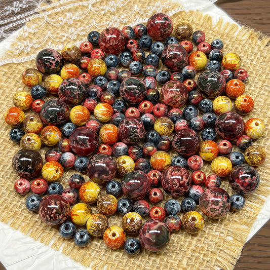 🆕[A275]    Volcanic Ember（6/8/12MM）-High Quality Glass Bead