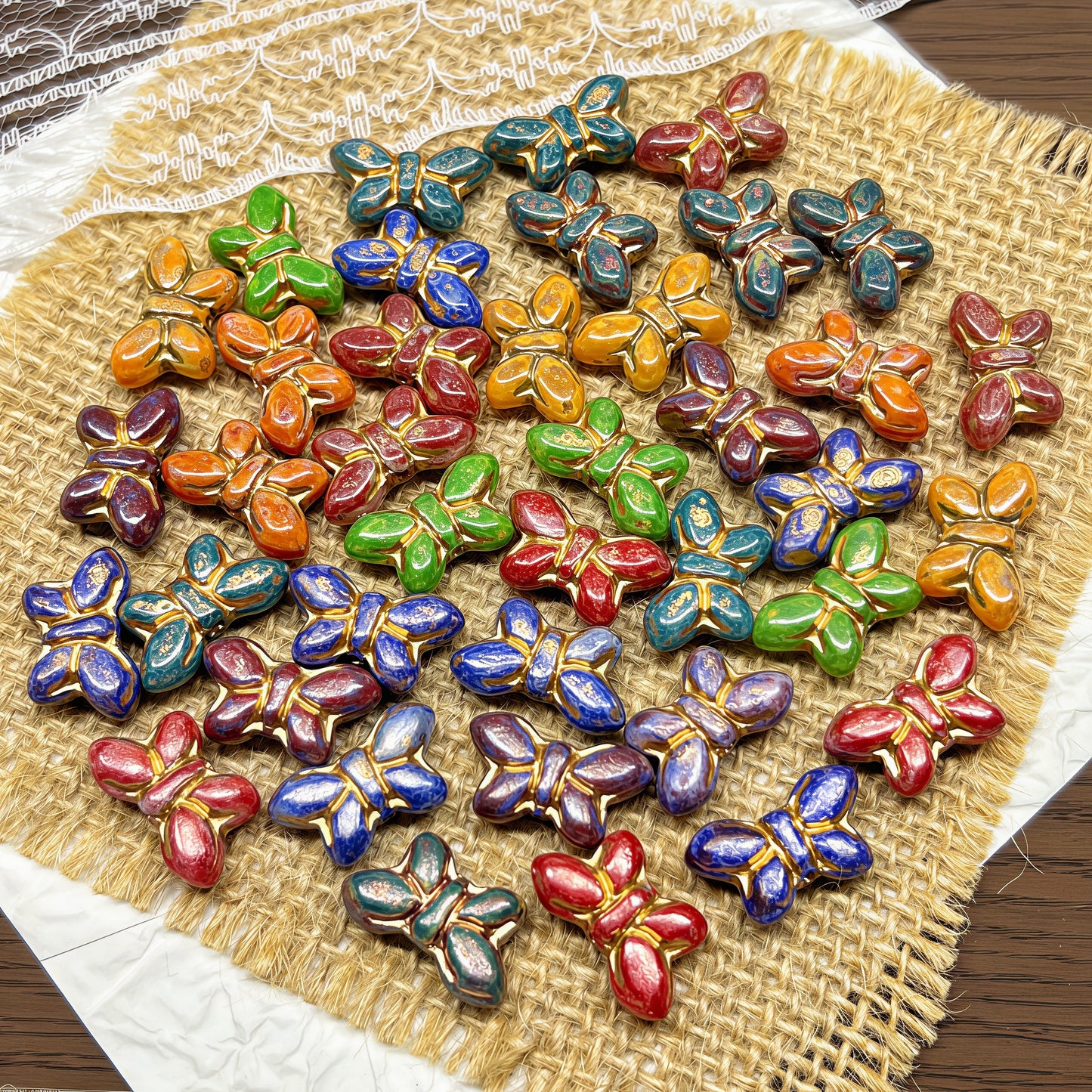 [A302]    Butterfly Land（19.5*11MM）-High Quality Picasso Glass Bead