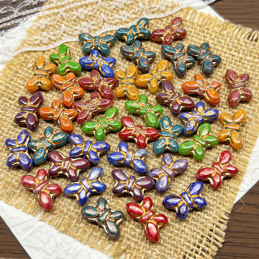 [A302]    Butterfly Land（19.5*11MM）-High Quality Picasso Glass Bead