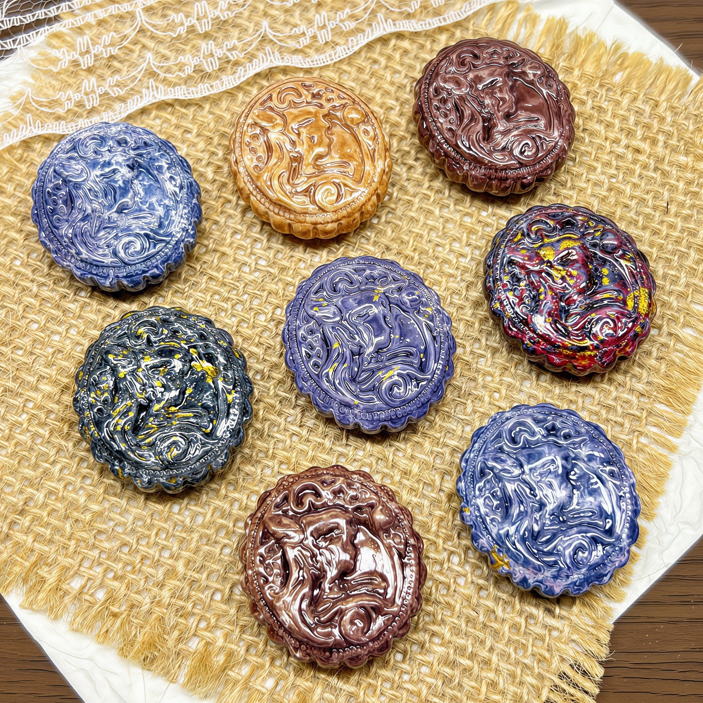[A380]    Vintage Portrait(Dark Colors30*27MM)-High Quality Glass Bead
