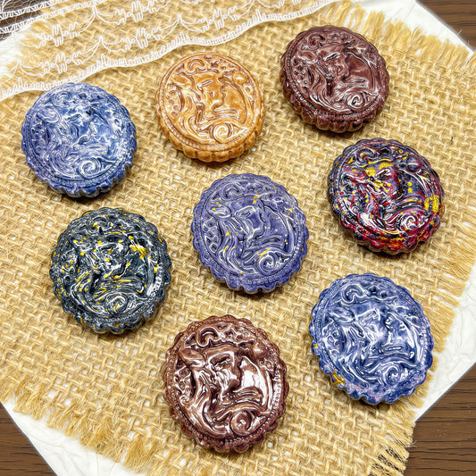 [A380]    Vintage Portrait(Dark Colors30*27MM)-High Quality Glass Bead