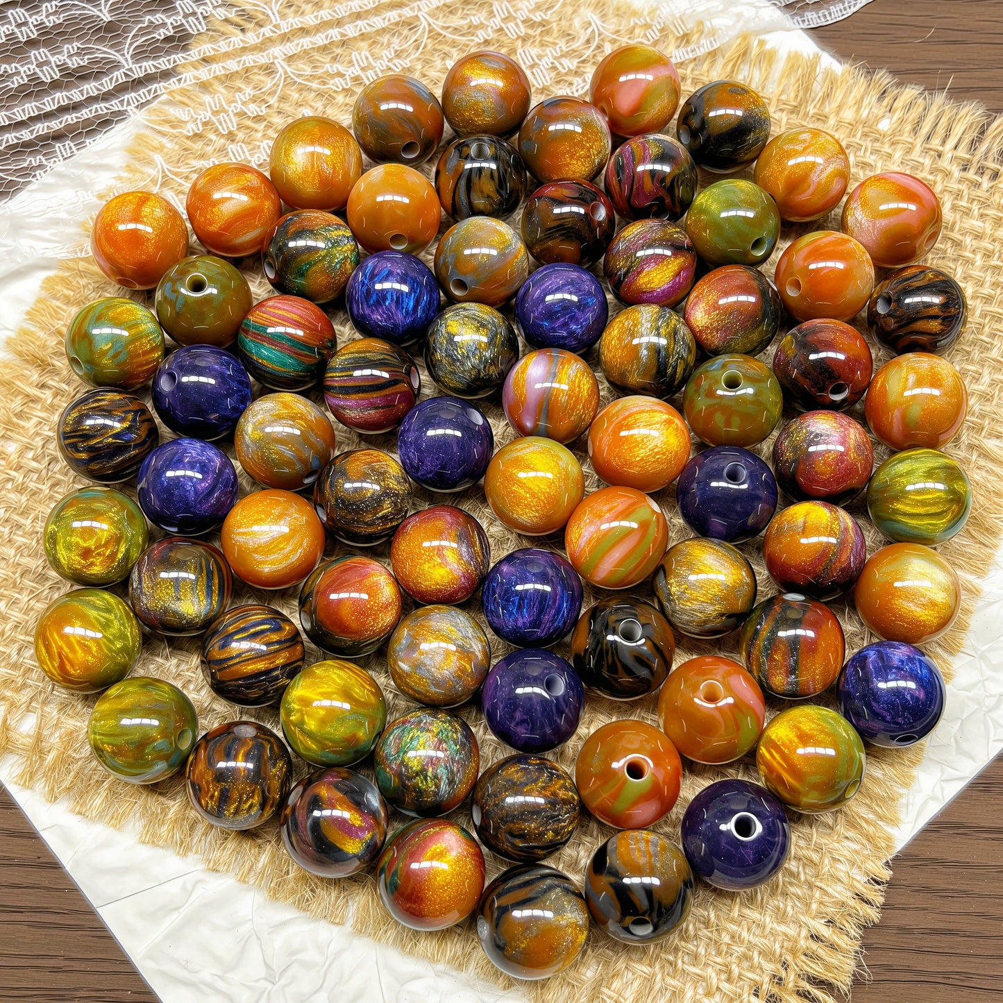 [A399]    Caramel Sunset（12MM）-High Quality Resin Bead