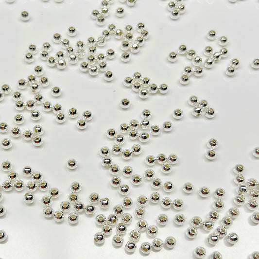 🆕[P097]   Silver Copper Beads Spacer（4MM）