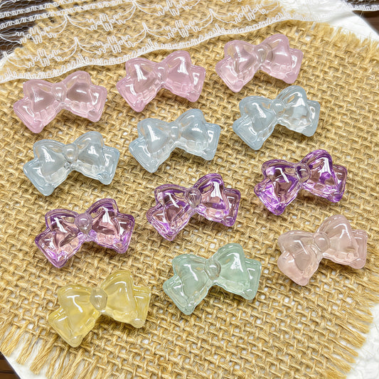 [A417]    Ribbon Bow（26*15.5MM）-High Quality Glass Bead