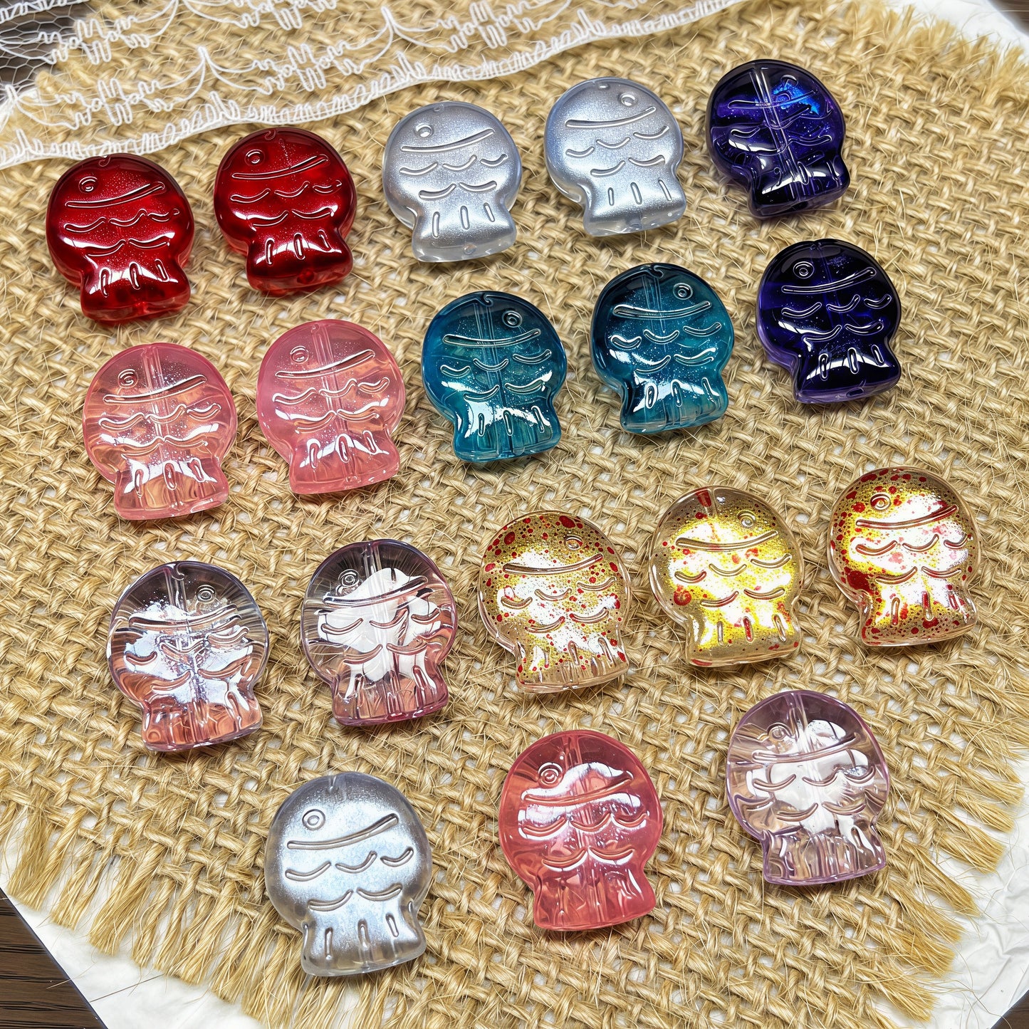 [A416]    Fish Cookies（18*15MM）-High Quality Glass Bead