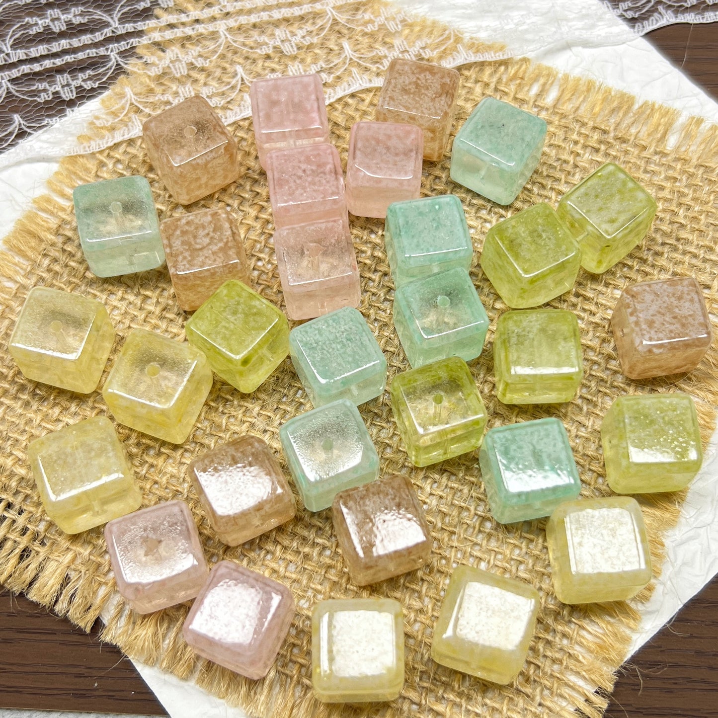 [A452]    Macaron Glitter（13.5MM）-High Quality Glass Bead