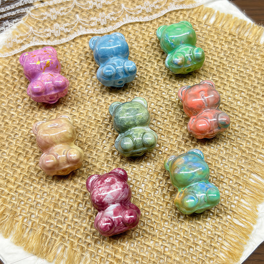[A478]    Marble Bears-High Quality Glass Bead