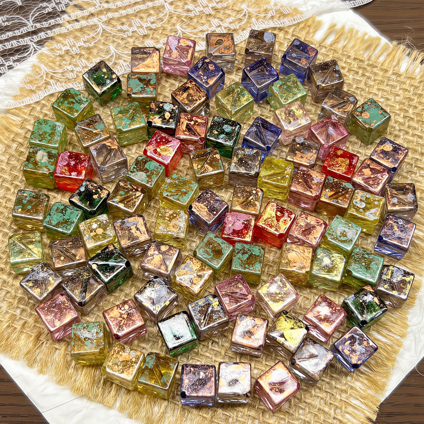[A498]    Foil Shimmer（8MM）-High Quality Acrylic Bead