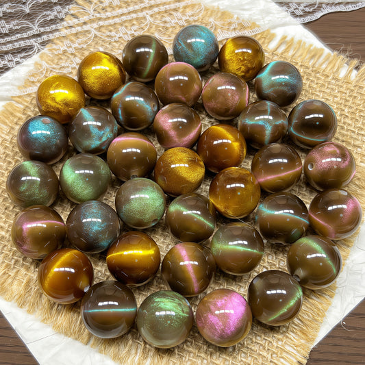 🆕[A493]    Aura Tiger‘s Eye（16MM）-High Quality Resin Bead