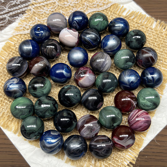 [A501]    Starry Swirl(16MM)-High Quality Glass Bead