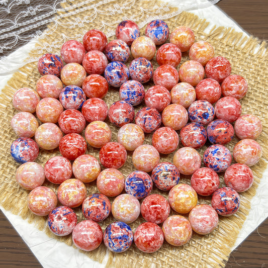 [A505]    Pink Flame(12MM)-High Quality Glass Bead