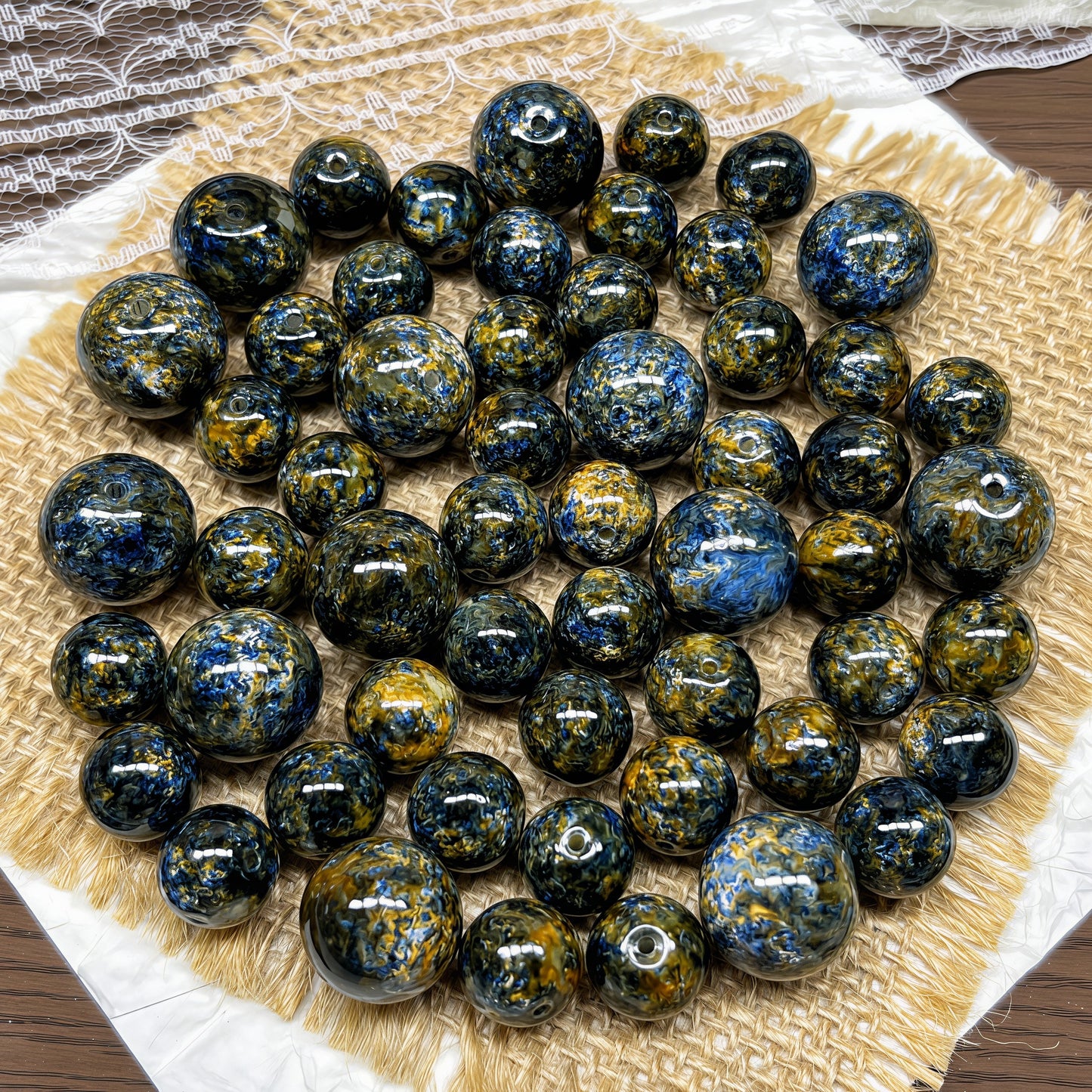 [A513]    Night Lava（16/12MM）-High Quality Glass Bead