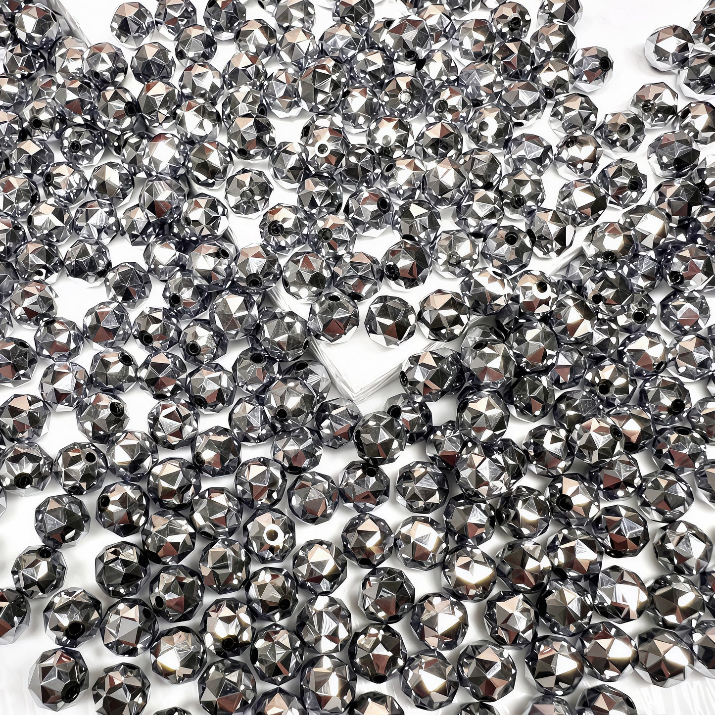 [A520]    Rose Gold/Silver Flower Cut（8MM）-High Quality Glass Bead