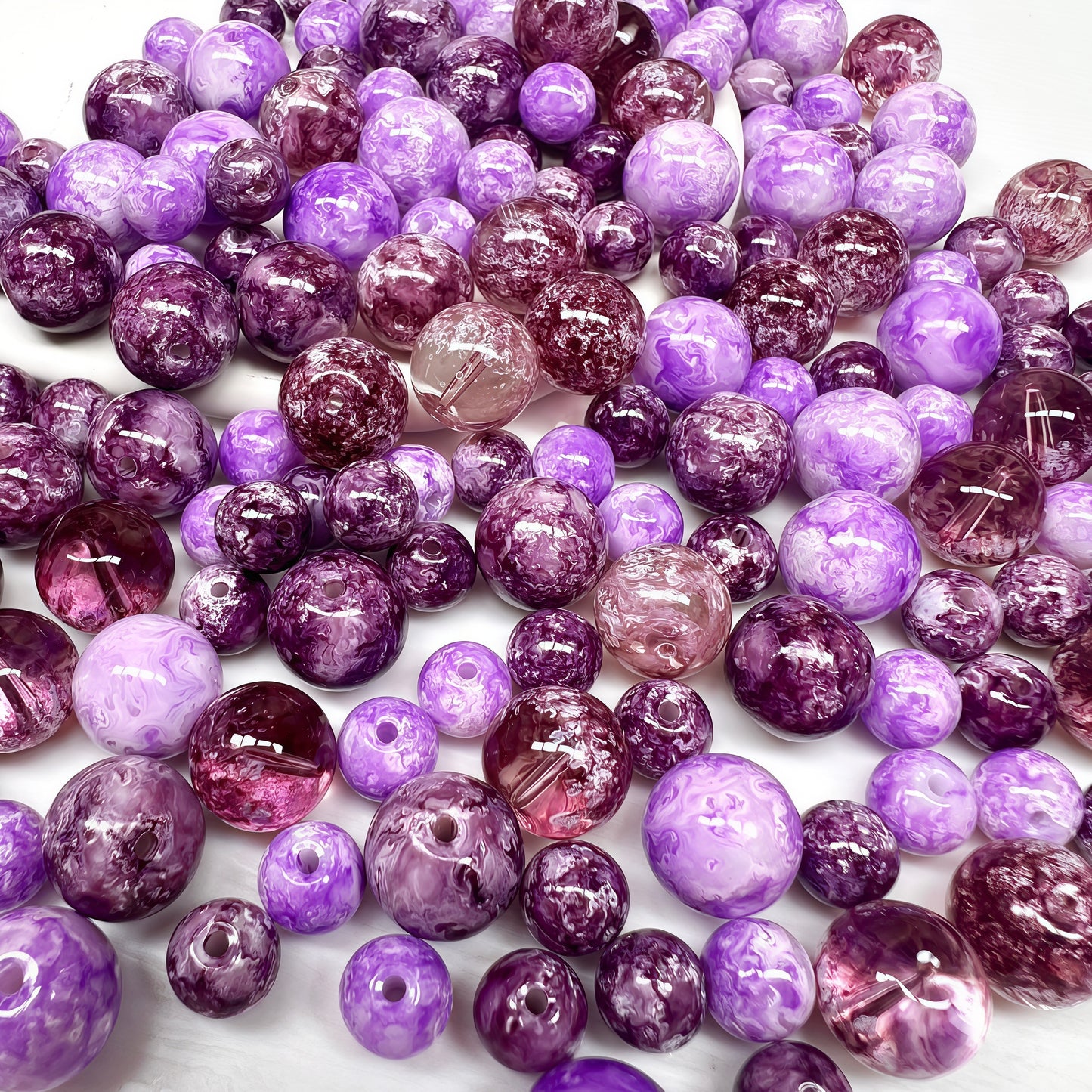 🆕[A570]    Violet Nocturne（8/12MM）-High Quality Glass Bead