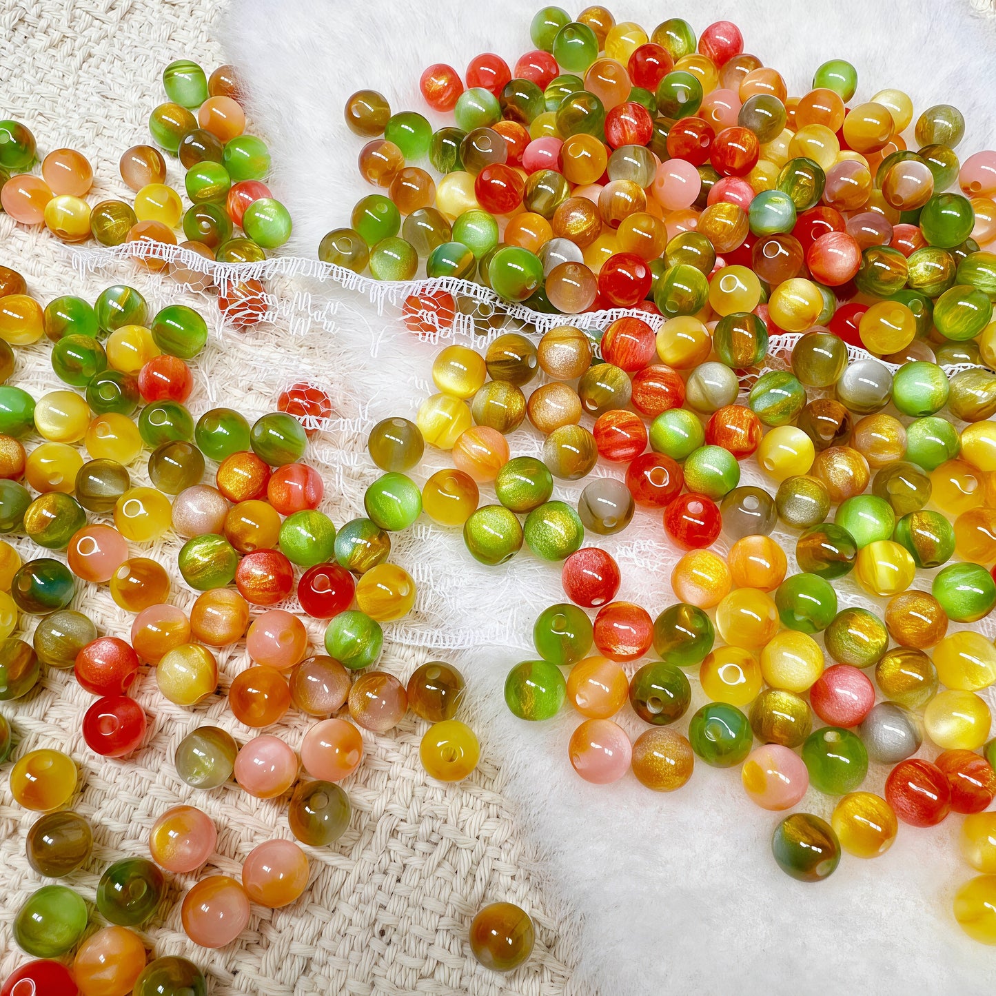 🆕[A581]    Apple Grove（6MM）-High Quality Resin Bead