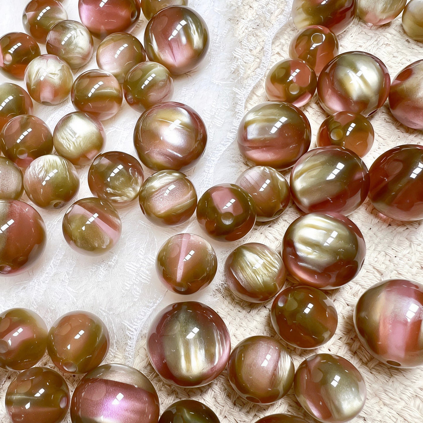 🆕[A624]    Silken Glow(10/12/16MM)-High Quality Resin Bead