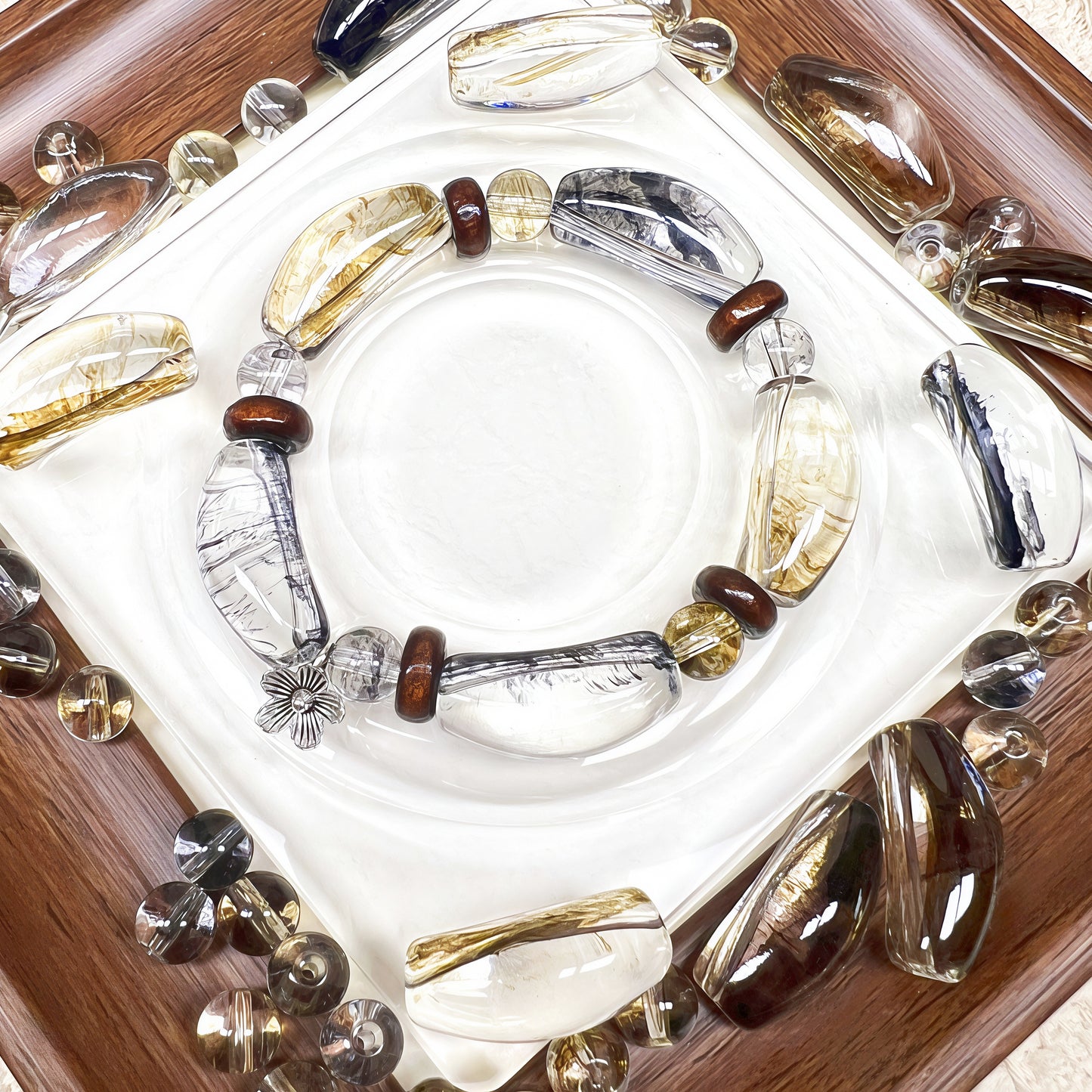 [A641]    Autumn Vein（8/25MM）-High Quality Glass Bead