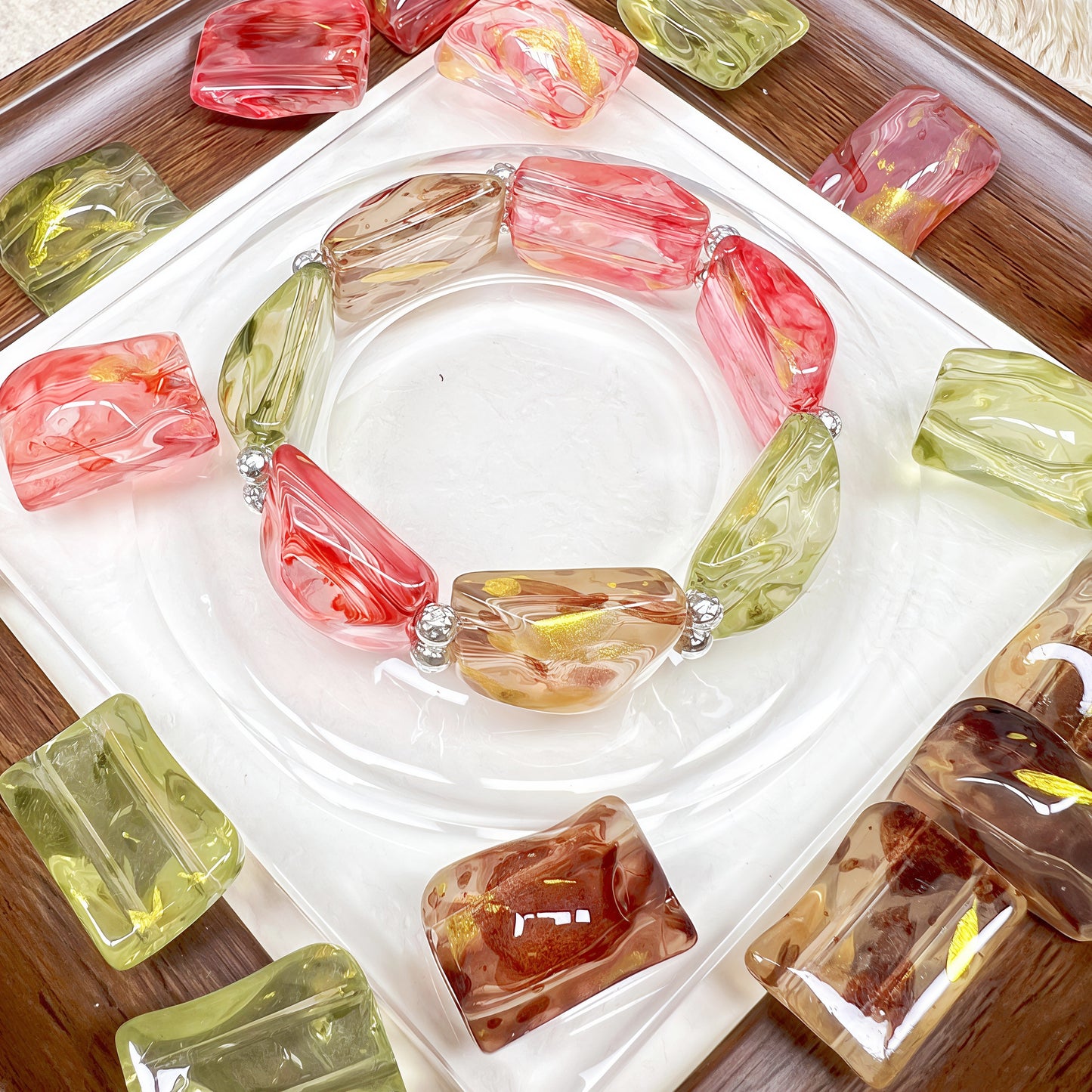 [A642]    Petal Picnic（15*21MM）-High Quality Glass Bead