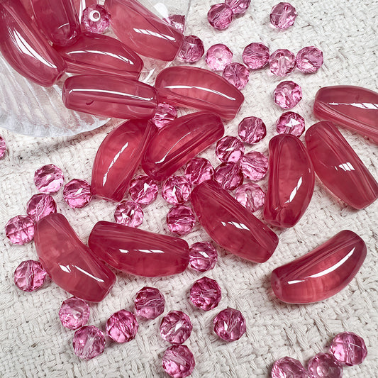 [A652]    Pink Dune(8/25.5MM)-High Quality Glass Bead