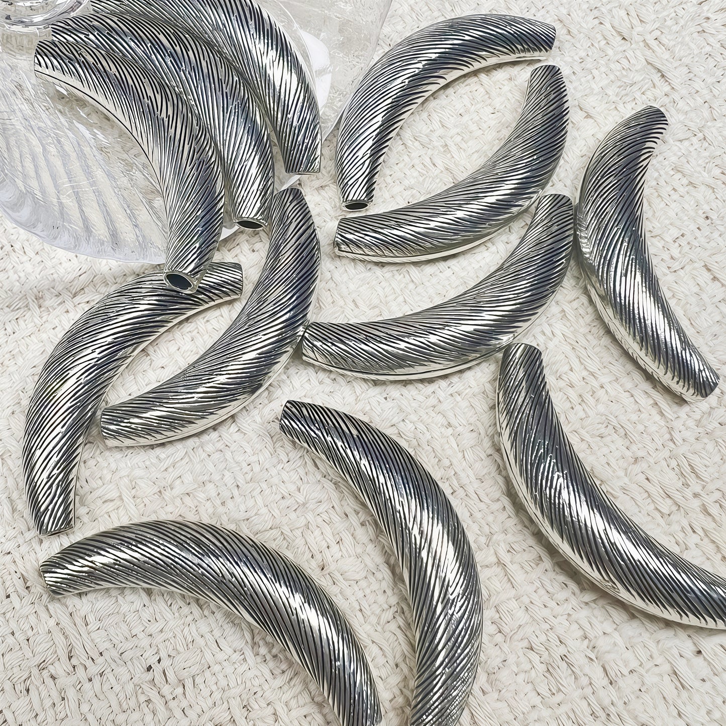 [A656]    Antique Silver Curved Tube(10*48MM)