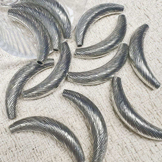 [A656]    Antique Silver Curved Tube(10*48MM)