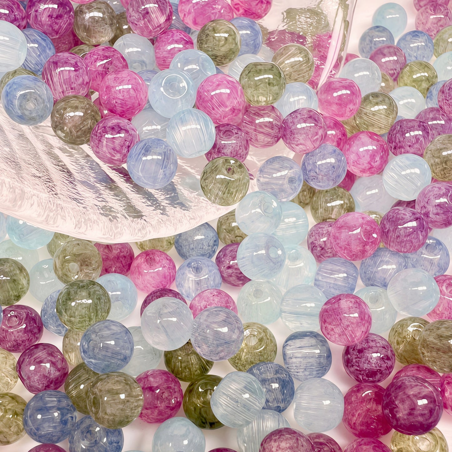 🆕 [A663]    Heather Sky(6MM)-High Quality Glass Bead