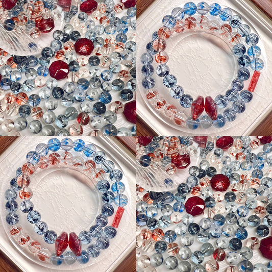 🆕 [A662]    Blue Ember(8MM)-High Quality Glass Bead