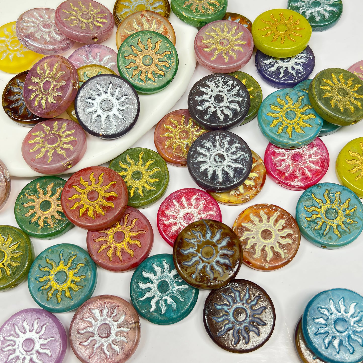 [A716]    Solar Symbol（22MM）-High Quality Glass Bead