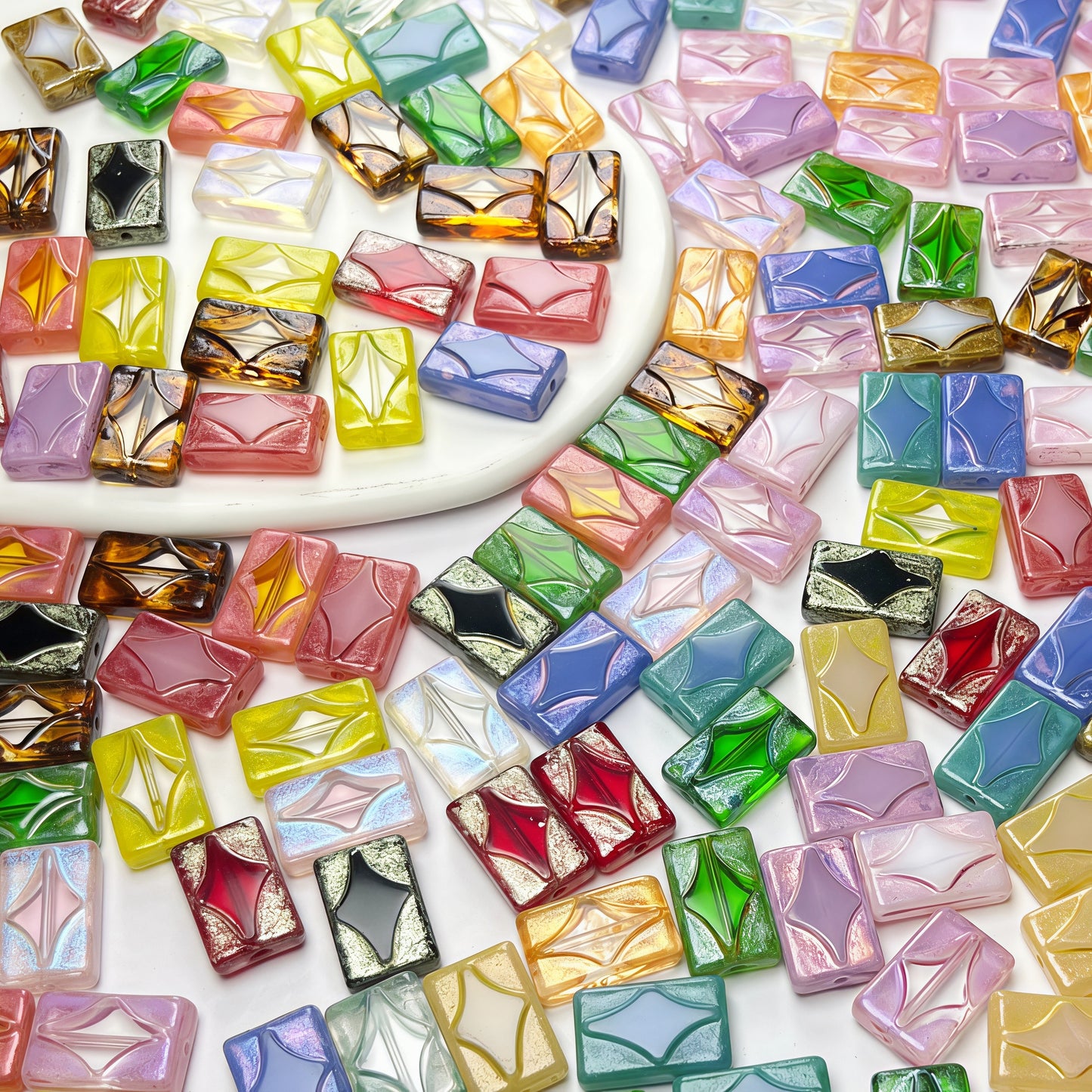 [S717]   Rectangle Table Cut（17*11MM）-High Quality Glass Bead