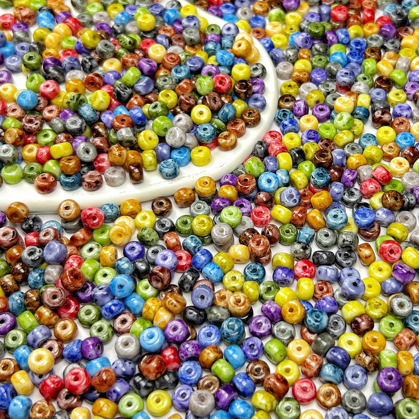 [S748]     Picasso Barrel Mix(6.5MM)-High Quality Glass Bead