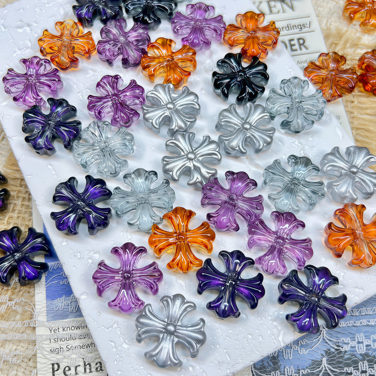 [A824]    Nocturne Cross-High Quality Glass Bead