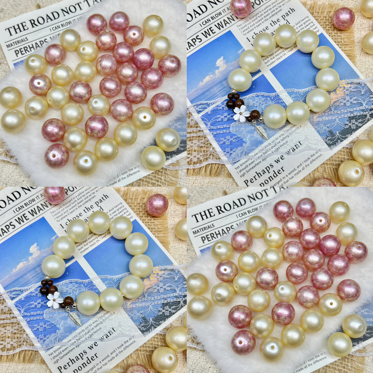 [A836]    Peach Gilt（16MM）-High Quality Glass Bead
