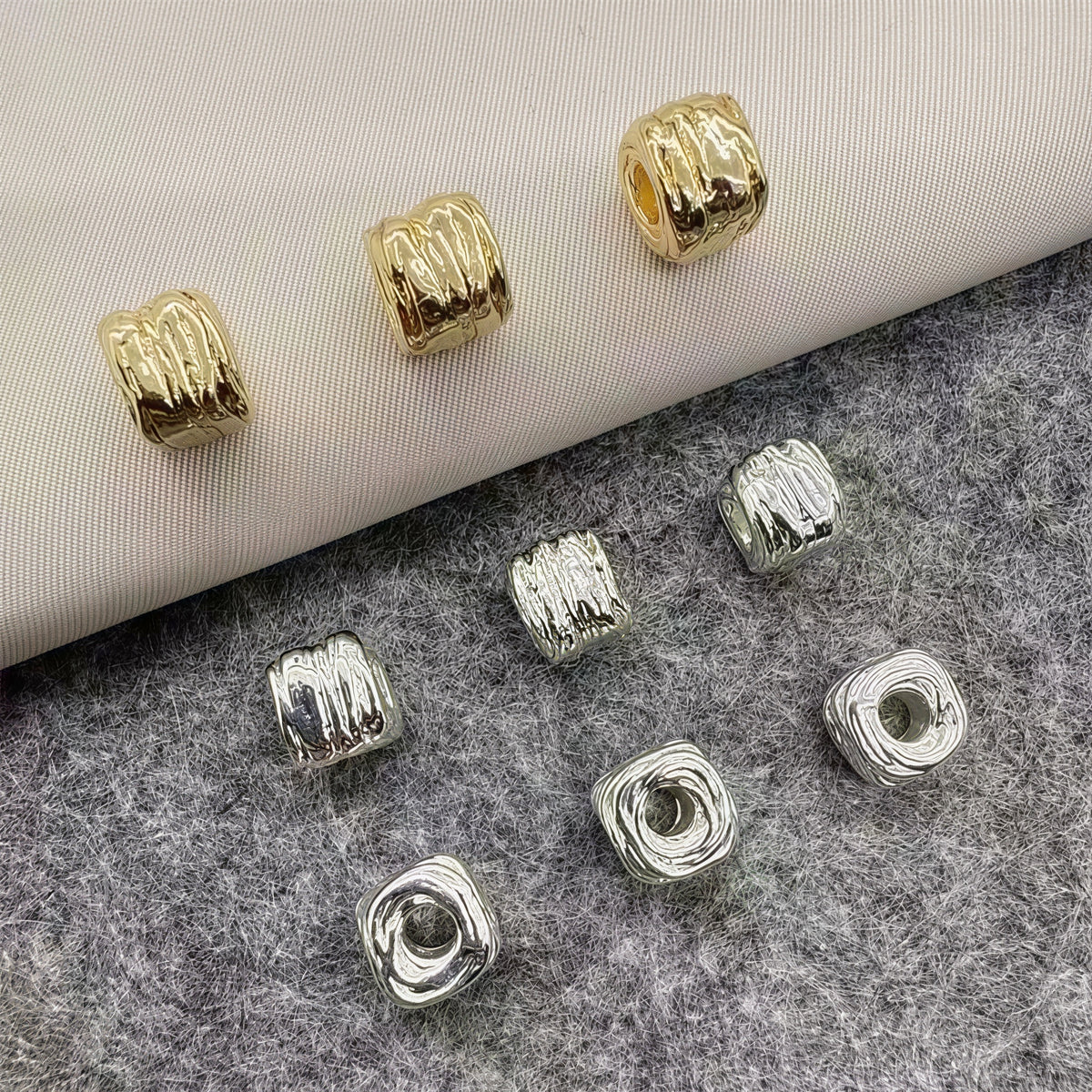 🆕[P103]   Copper-plated 18K Cube Spacer（5.5*6.2MM）