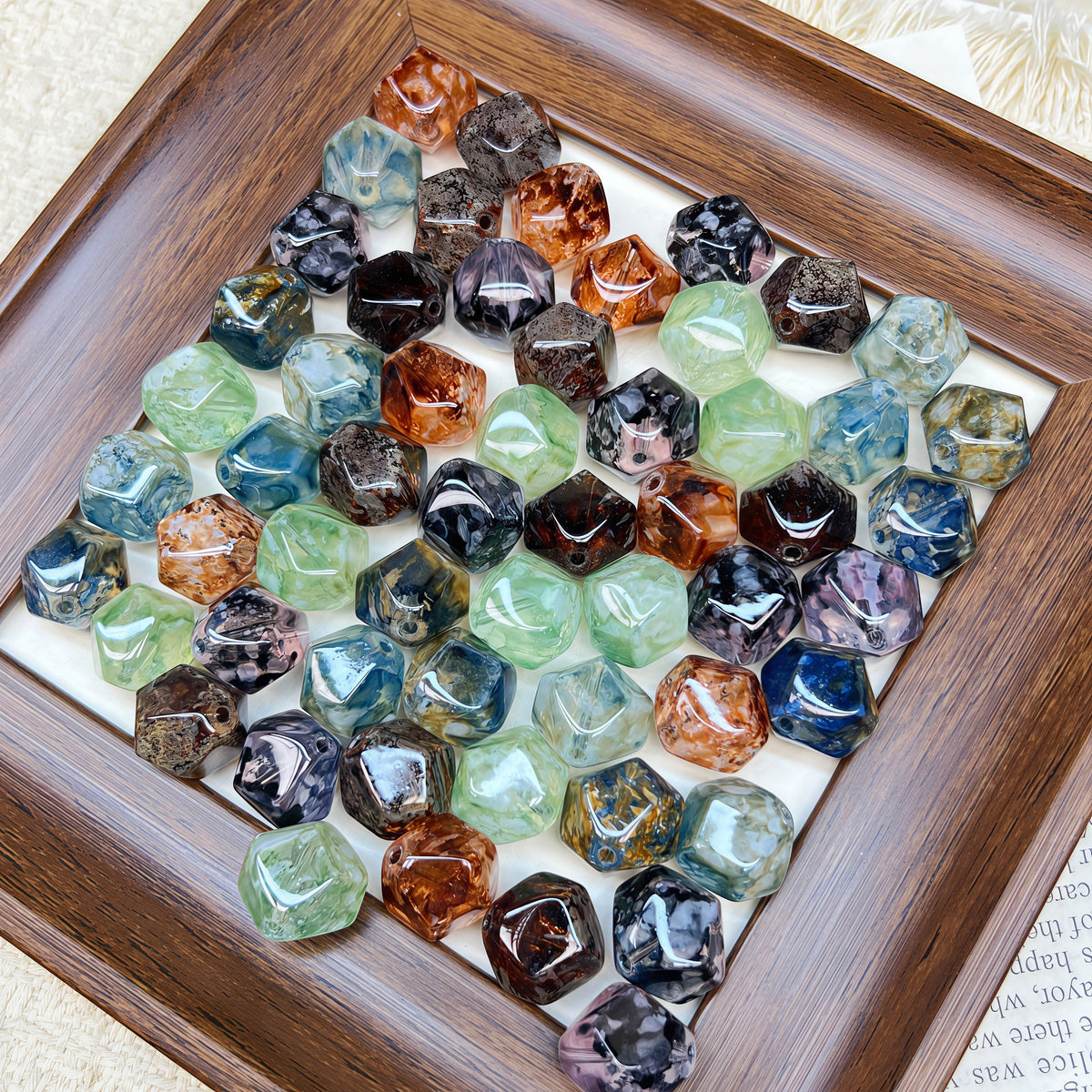 🆕[A874]    Mineral Prism-High Quality Glass Bead