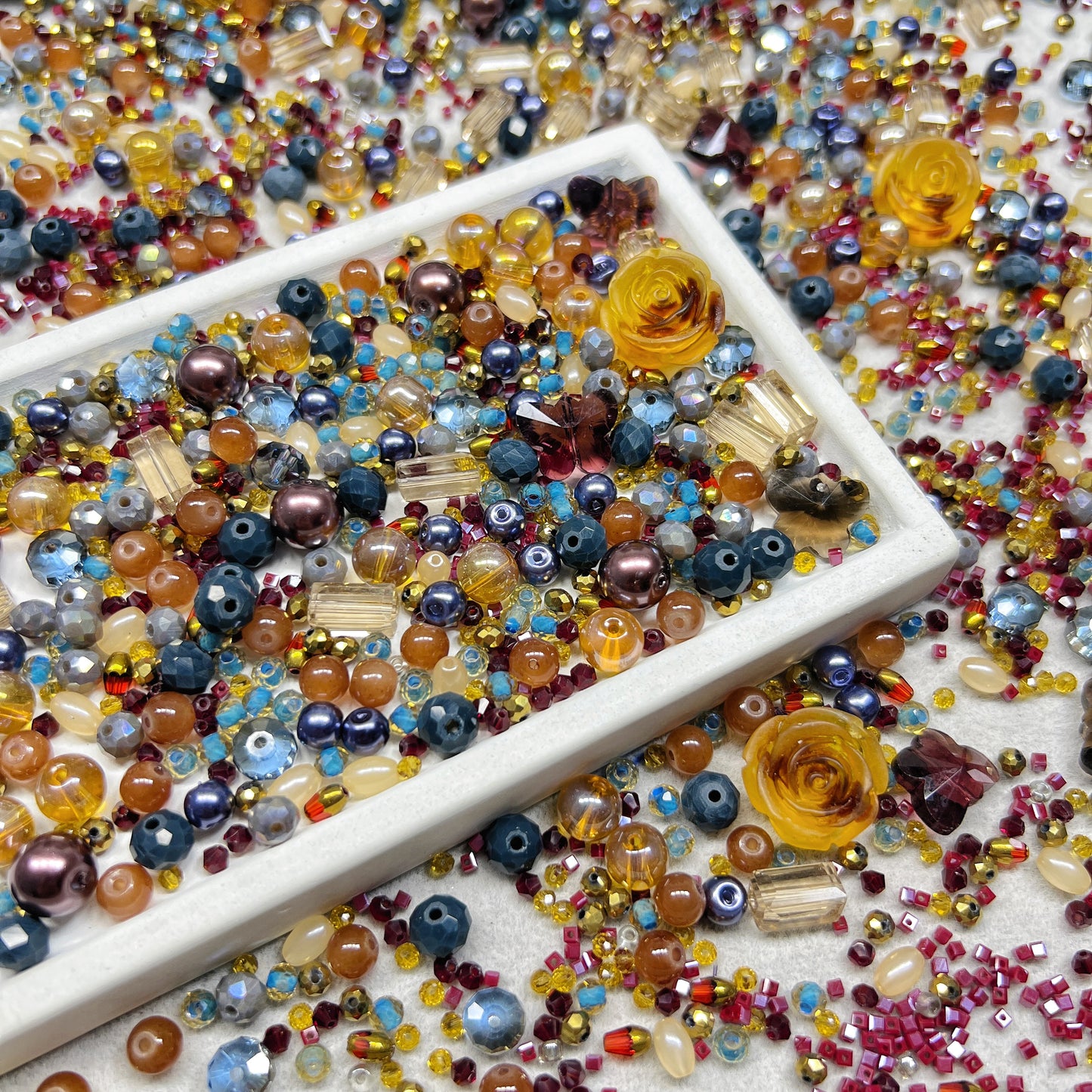 🆕[S070]   Turquoise Flower🌈✨-High Quality Seed Beads