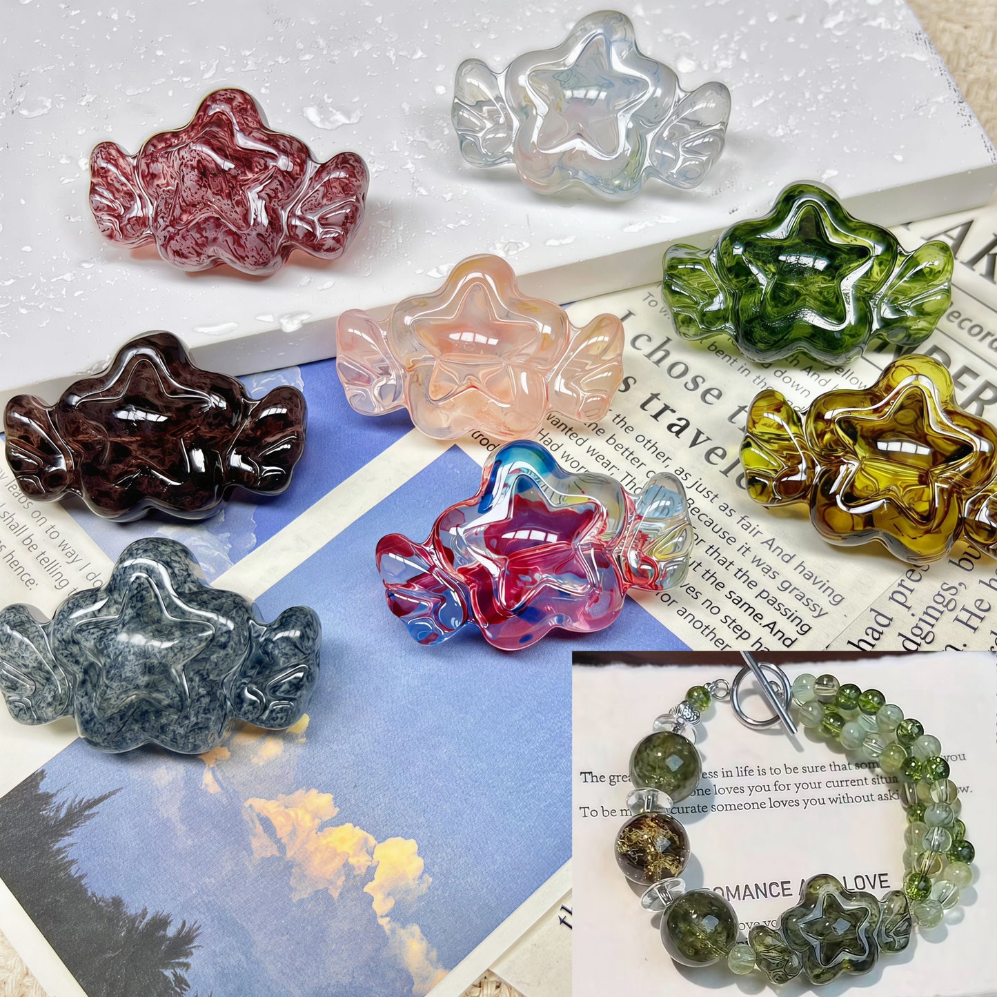 [A817]    Star Messenger(35*23MM)-High Quality Glass Bead